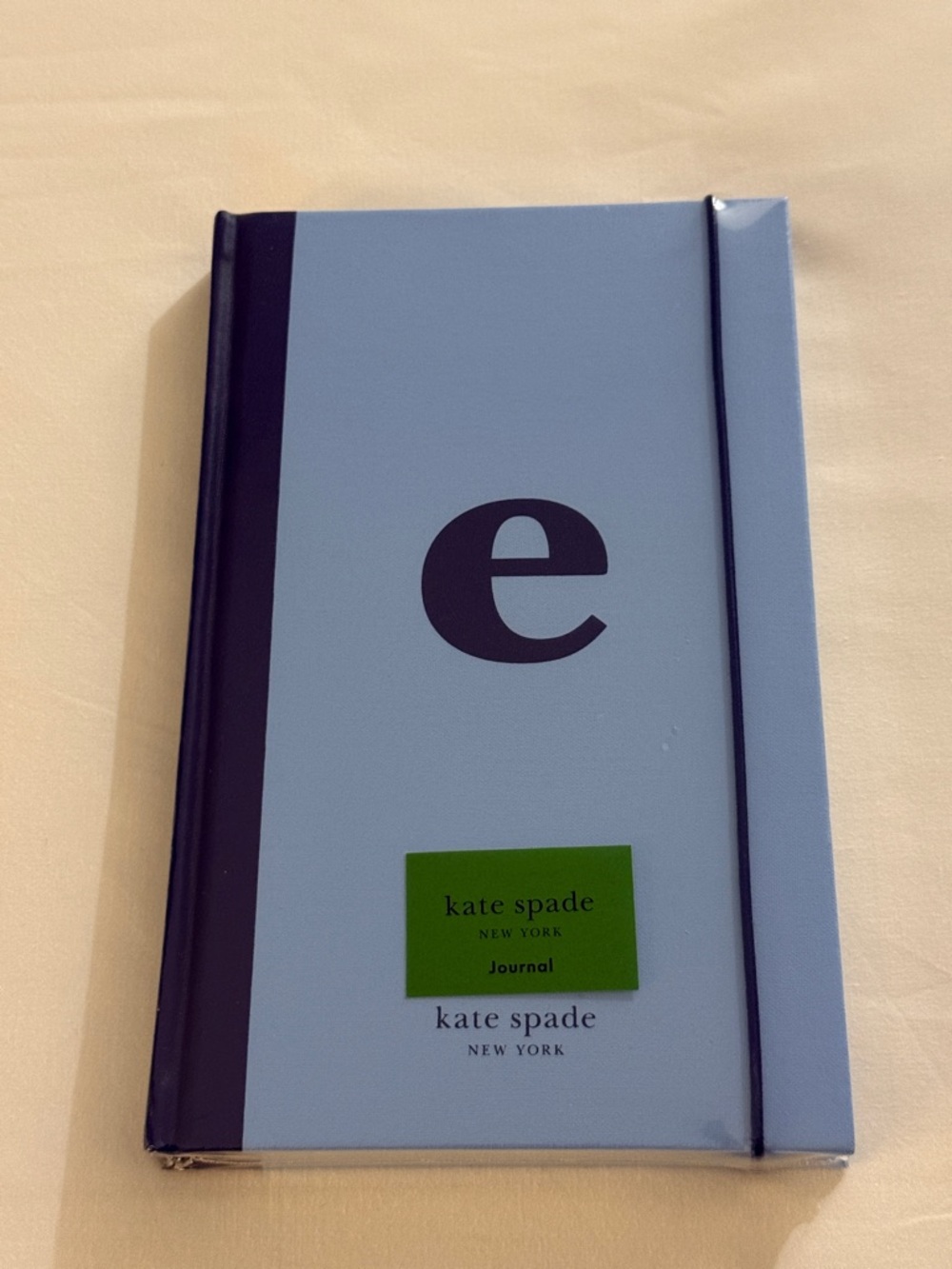 kate spade light blue journal with navy trim